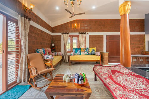Courtyard Banyan | Rustic 2-BHK Pet-friendly Villa with Pool, Gazebo Amid Banyan Trees | Near Nandi Hills – 2 bedroom villa in Bengaluru, Karnataka