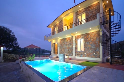 Colonel Retreat | 3-BHK Hideaway with Private Pool & Gardens Near Ubeshwar Mahadev Temple – 3 bedroom villa in Udaipur, Rajasthan