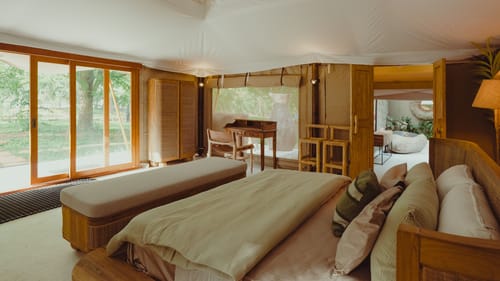 Bali Bay Saung | 1 Earthy Fibre-Clad Tent with a Shared Pool, Jacuzzi, Lounges & Firepits – 1 bedroom villa in Bengaluru, Karnataka