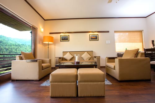 GlenBrook Estate | Hillside 1-BHK Suite & 1 Cottage with Gazebo, Restro & Lounge Area Near Waterfall