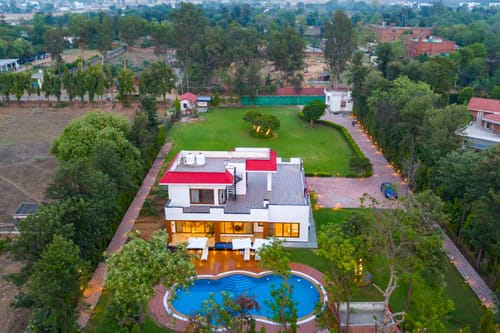 Sanisa Farm | 3-BHK Farmhouse With Private Pool, Game Zone & Lush Garden