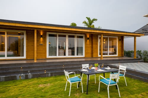 Esh Cottages Moss | Hilltop 2-BHK Retreat with Open-air Jacuzzi, Shared Garden, Pool & Cosy Lounge