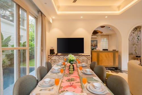 Purple Coral | Luxe 5-BHK Villa With Two Private Pools & Lift Near Chapora Fort