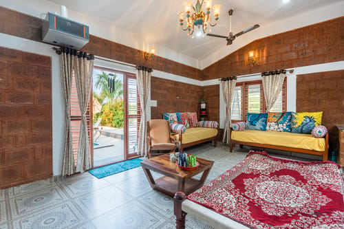 Courtyard Banyan | Rustic 2-BHK Pet-friendly Villa with Pool, Gazebo Amid Banyan Trees | Near Nandi Hills – 2 bedroom villa in Bengaluru, Karnataka