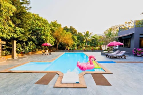 El Parque Forest Villa | A stunning 5-BHK with Private Pool, Lush Greenery & Gaming Zone – 5 bedroom villa in Alibaug, Maharashtra