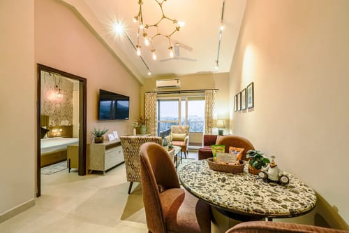 Veera Marina | Charming 3-BHK Apt Near Candolim Beach With Common Pools & Lift