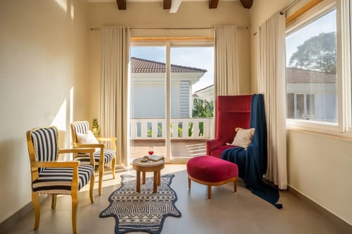 Villa Aarna | Tropical 3-BHK Villa Near Ozran Beach With Private Pool & Lounge Area