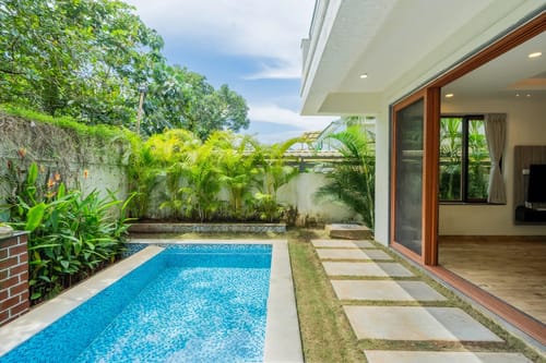 Villa Judiline | Elegant Pet-friendly 3-BHK Villa With Pvt Pool, Indoor Bar & Outdoor Sitting