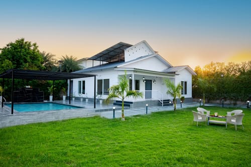 Nathaniel | Pet-friendly 3-BHK Farmhouse With Private Pool, Gazebo & Lush Garden