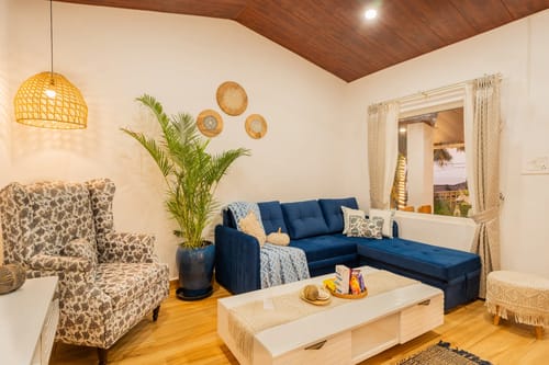 House of Neptune | 1-BHK Boutique Villa | Open Kitchen | Sit-out area | 10 Meters from Ashwem Beach