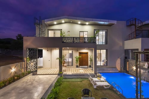 Shreya Blossom Retreat | 4-BHK Villa With Private Pool, Gazebo, Garden, Bar & Scenic Aravali Views – 4 bedroom villa in Udaipur, Rajasthan