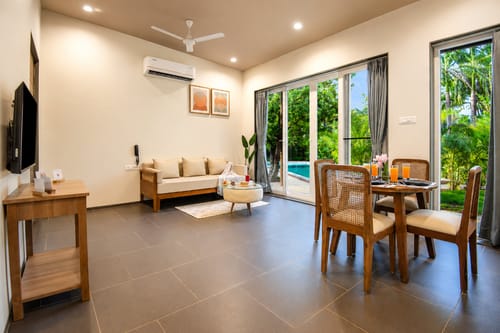 The Crescent Palm Grove | Boutique Suite in a Resort with Shared Game Room, Garden and Restaurant – 1 bedroom villa in Karjat, Maharashtra