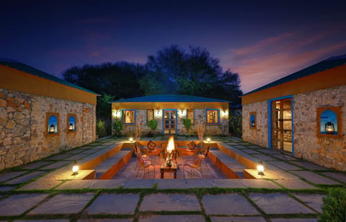 Bagh Serai | Tree-House on 5-Acre Forested Land With Common Pool, Restro & Views – 1 bedroom villa in Ranthambore, Rajasthan