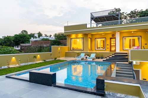 Lakemount | 2-BHK Getaway with Private Pool, Open-Air Gazebo & Terrace At Fatehsagar Lake – 2 bedroom villa in Udaipur, Rajasthan
