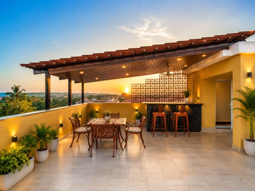Veera Marina | 3-BHK Penthouse With Terrace, Common Pools & Lift, Near Candolim Beach – 3 bedroom villa in North Goa, Goa