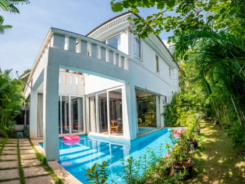 Villa Aarna | Tropical 3-BHK Villa Near Ozran Beach With Private Pool & Lounge Area