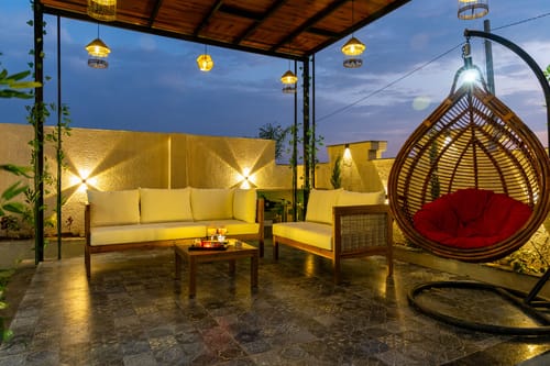 Shreya Blossom Retreat | 4-BHK Villa With Private Pool, Gazebo, Garden, Bar & Scenic Aravali Views