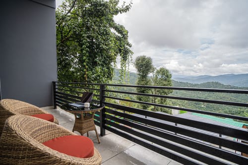 Trio’s Top | Pet-friendly 2-BHK with Attic, Shared Sit-out Area, Stepped Garden & Hill Views