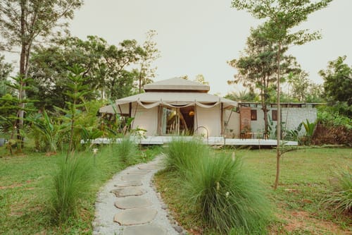 Ananta Bliss Talam | 2-BHK Pet-friendly Villa & 1 Tent On 1-Acre of Land with Shared Pool, Firepit, Garden & Gazebo