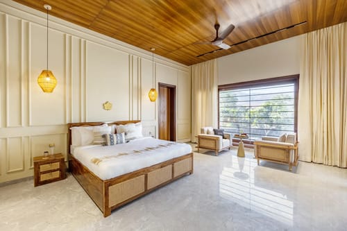 Kvanya Mansion | Regal 5-BHK Getaway With Pvt Pool, Home Theater, Gym & Garden