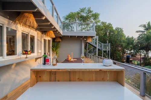House of Neptune | 3-BHK Retreat with Gazebo & Bar | 10 mtrs from Ashwem Beach