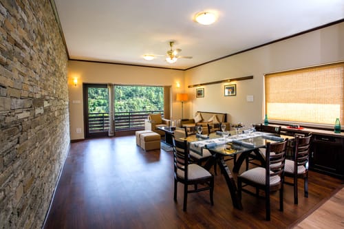 GlenBrook Estate Juniper | Hillside 1-BHK Suite with Shared Gazebo, Restro & Lounge Area Near Waterfall 