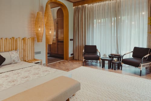 Ananta Bliss Taksu | 2-BHK Villa On 1-Acre of Land with Shared Pool, Gazebo, Garden & a Firepit Lounge