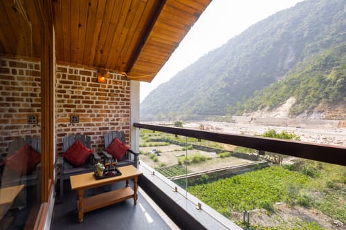 Granny’s Den | 3-BHK Pet-friendly With Living Room, Shared Pool, Restaurant & Gazebo by the River