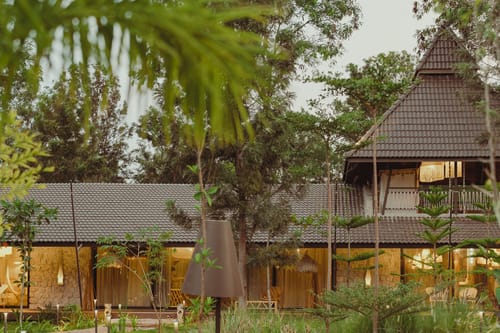 Ananta Bliss Bale | Fibre Tent on 1-Acre with Shared Pool, Sunken Firepit, Gazebo & a Lush Garden