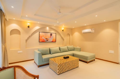 Solace Teal | Charming Pet-friendly 5-BHK Getaway With Private Pool | Grand Dining & 2 living spaces