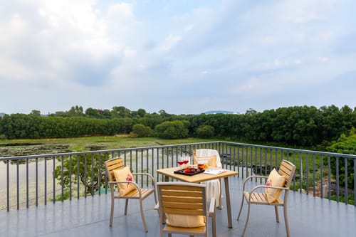 Lakemount | 2-BHK Getaway with Private Pool, Open-Air Gazebo & Terrace At Fatehsagar Lake