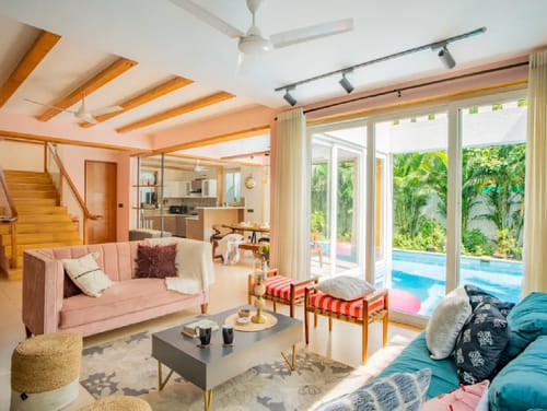 Villa Aarna | Tropical 3-BHK Villa Near Ozran Beach With Private Pool & Lounge Area