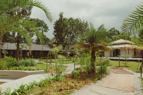 Ananta Bliss Talam | 2-BHK Pet-friendly Villa & 1 Tent On 1-Acre of Land with Shared Pool, Firepit, Garden & Gazebo