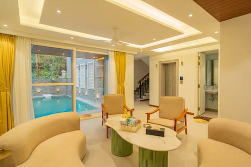 Solace Teal | Charming Pet-friendly 5-BHK Getaway With Private Pool | Grand Dining & 2 living spaces