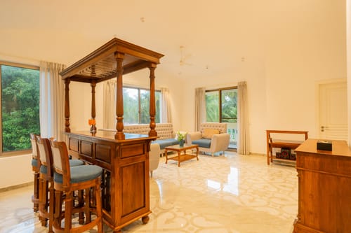 Kensho Daisy | Serene 5-BHK Villa With Private Pool, Common Pool, & Lift; Near Popular Beaches