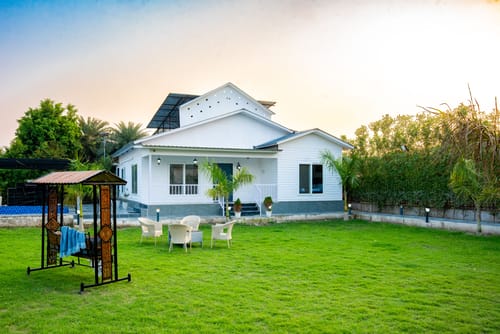 Nathaniel | Pet-friendly 3-BHK Farmhouse With Private Pool, Gazebo & Lush Garden