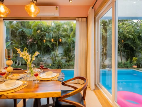 Villa Aarna | Tropical 3-BHK Villa Near Ozran Beach With Private Pool & Lounge Area