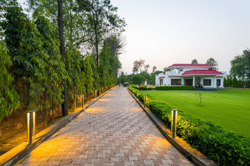 Sanisa Farm |  3-BHK Farmhouse With Private Pool, Game Zone & Lush Garden