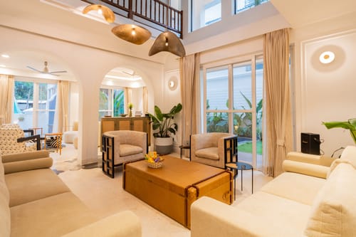 Purple Coral | Luxe 5-BHK Villa With Two Private Pools & Lift Near Chapora Fort