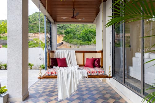 Shreya Blossom Retreat | 4-BHK Villa With Private Pool, Gazebo, Garden, Bar & Scenic Aravali Views