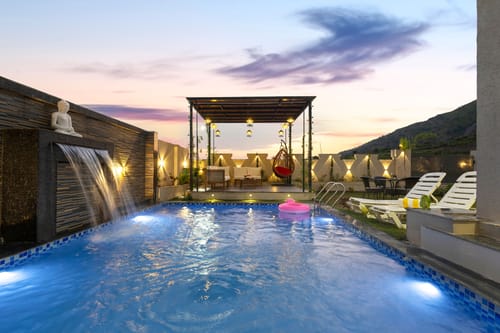 Shreya Blossom Retreat | 4-BHK Villa With Private Pool, Gazebo, Garden, Bar & Scenic Aravali Views