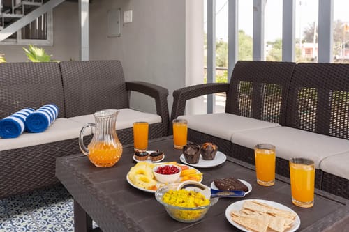 Poolside lounge area
