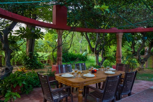 Outdoor dining setup