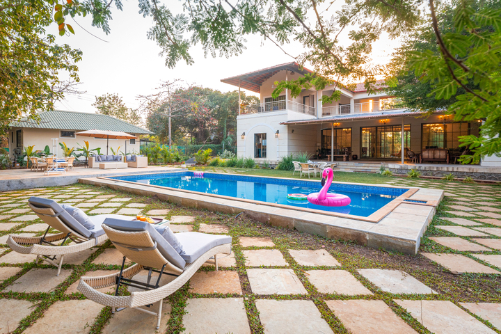 Casa Mocha | 5-BHK Pet-friendly Retreat With Pvt Pool, Verandah & Ent Lounge