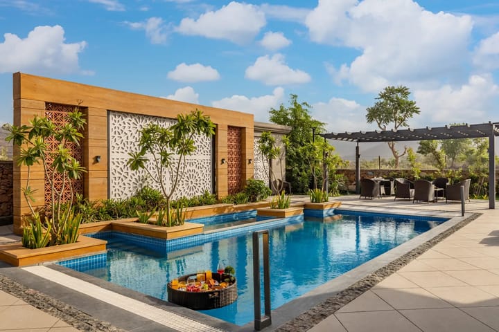 Snehzy | Charming Pet-friendly 3-BHK Villa With Private Pool, Garden, Gazebo Amidst Aravalli Hills