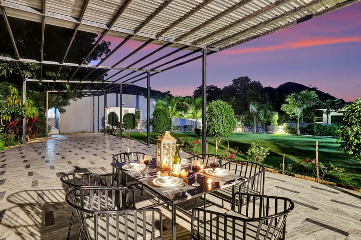 Radhyam | Charming 2–BHK Escape With Private Pool, Garden & Aravalli Hill Views - Image 4