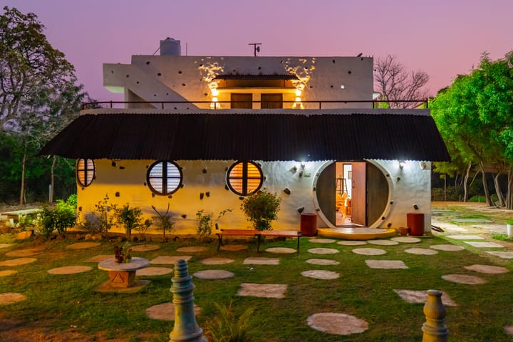 Khade Farms | 4-BHK Pet-Friendly Mudhouse Style Villa with Gazebo and Terrace