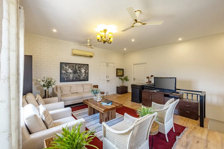 Dacha | Serene 3-BHK Escape With Garden, Jacuzzi  & Outdoor Bar