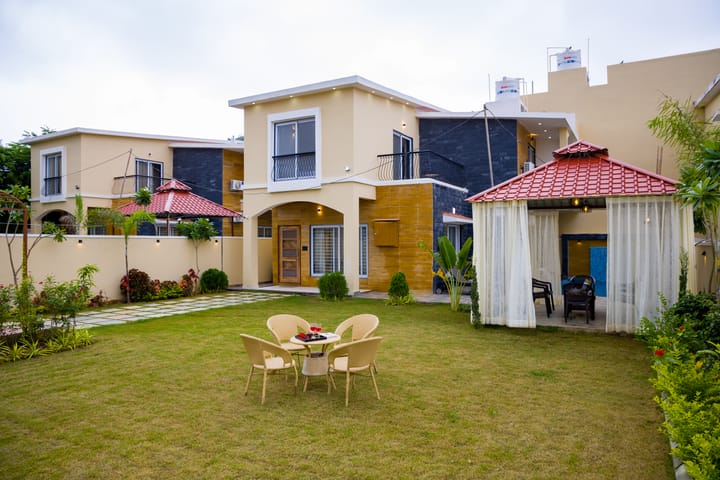 Palazao | Country-Style 3-BHK Villa with Private pool, Gazebo and Landscaped Garden