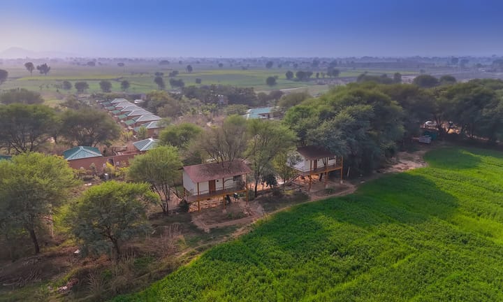 Bagh Serai | Cottage With Plunge Pool & Living Area on 5-Acre Land Near Forest With Common Pool & Restro - Image 4